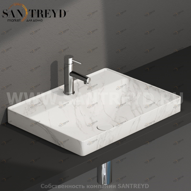 B6R62AC Встроенная раковина под столешницу прямоугольная Ceramica Globo T-EDGE