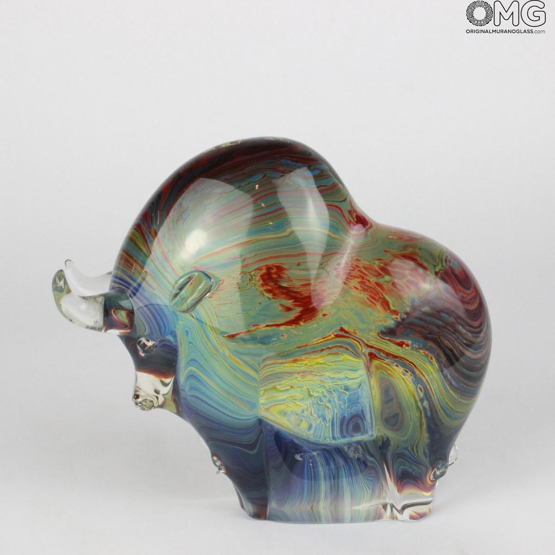1569 ORIGINALMURANOGLASS Скульптура Бык-мечтатель - автор Andrea Tagliapietra - муранское стекло 26 см  - Вид №1