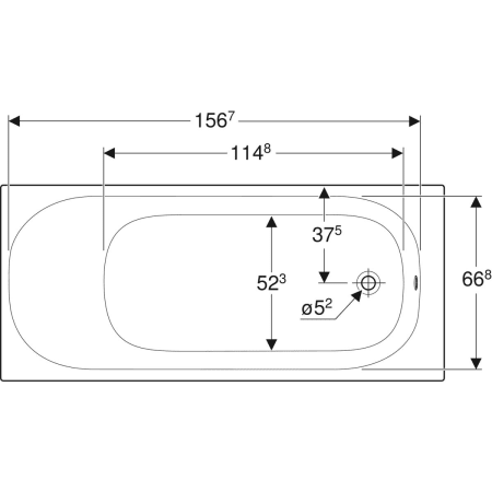 554.006.01.1 Прямоугольная ванна Geberit Soana, узкий край Geberit  - Вид №15