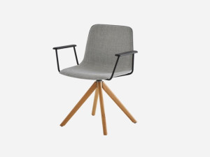 Тканевое вращающееся офисное кресло с подлокотниками на насесте