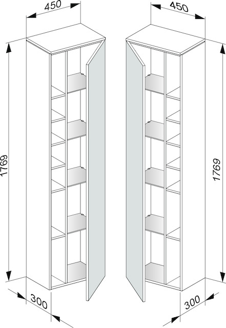 31735450001 Высокий шкаф-пенал KEUCO Edition 400 - Вид №3