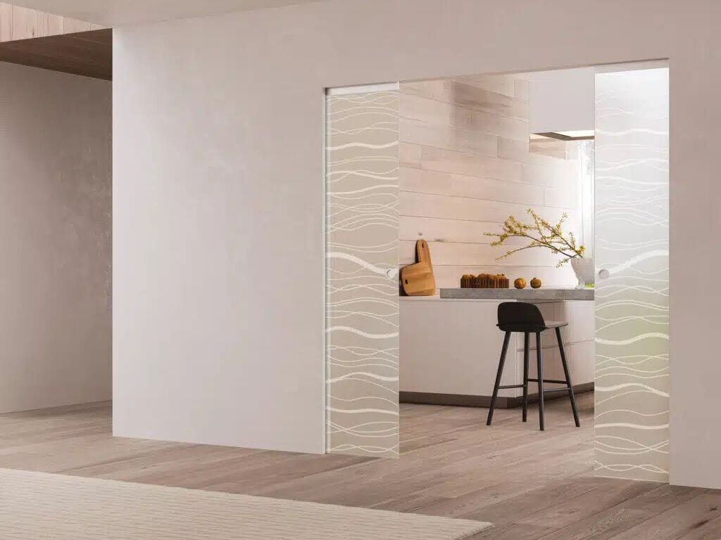 Все стеклянные раздвижные дверные панели с декором Eclisse панели для дверей ARCH-00064305 - Вид №1