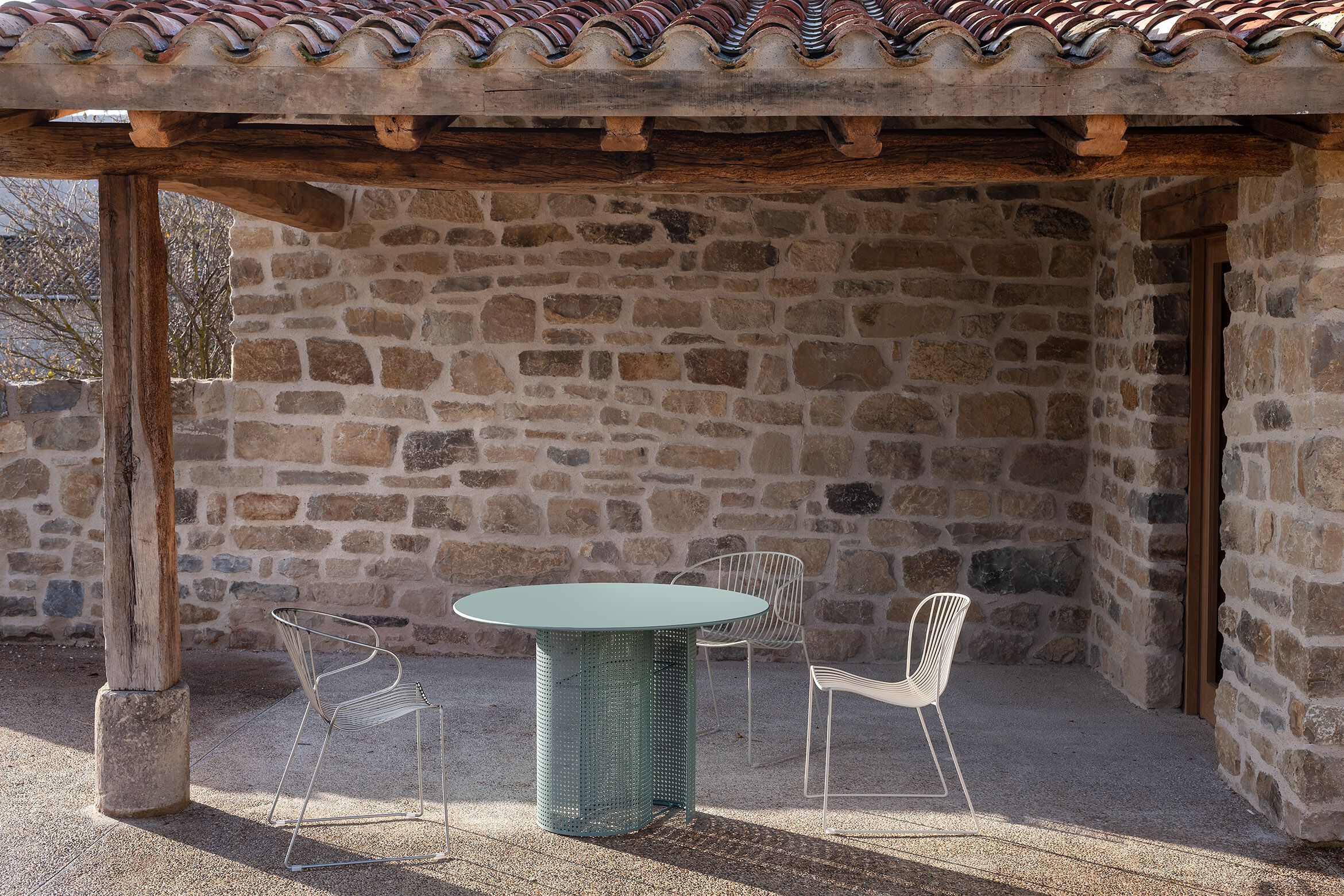 Круглый садовый стол из оцинкованной стали iSimar ARCH-00032086 - Вид №1