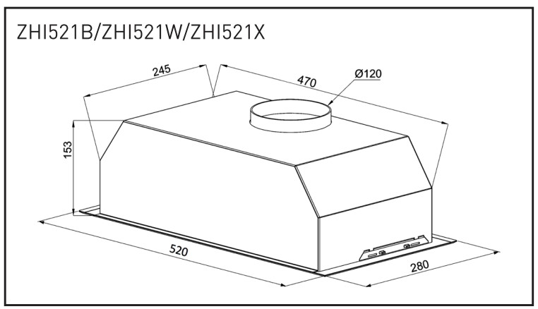9175456 Вытяжка полновстраиваемая ZUGEL ZHI521W белый STDN-0142708 - Вид №21
