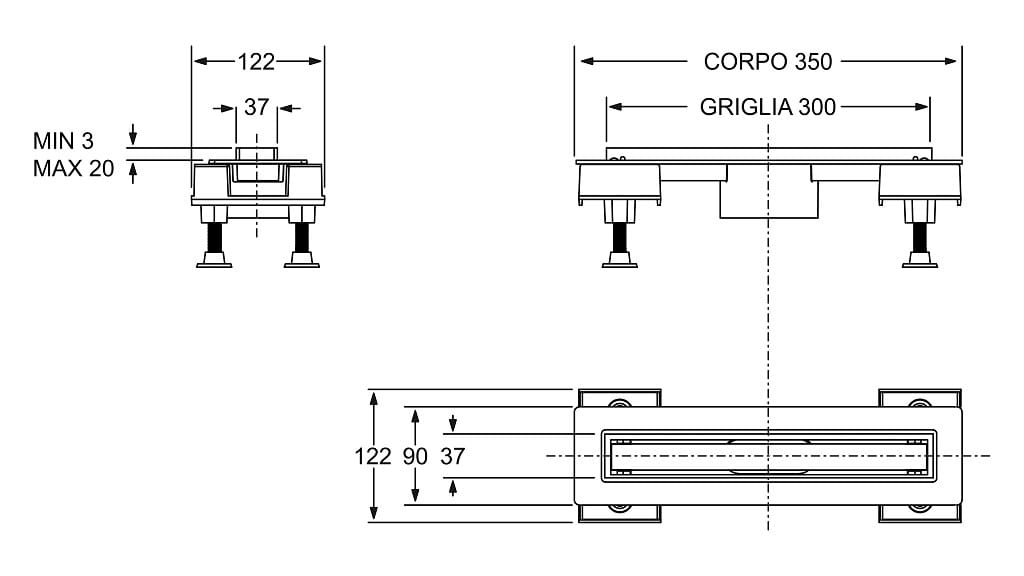 Слив для душа из нержавеющей стали Bonomini Canalissima ARCH-00122294 - Вид №1