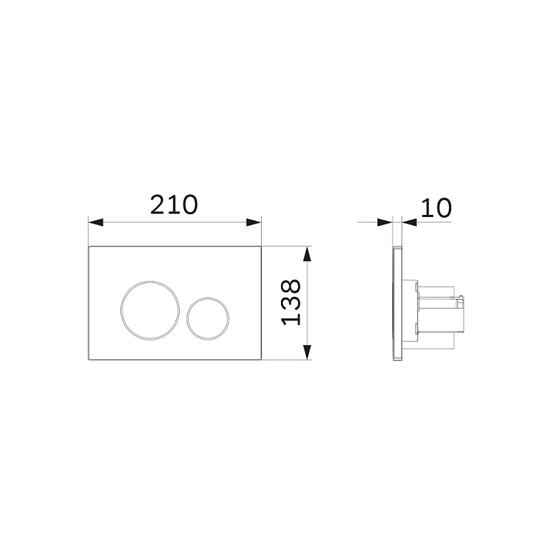 I049001 клавиша для инсталляции пневматическая пластик белый AM.PM Pro L  - Вид №1
