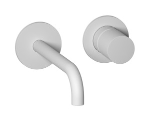 Встроенный в стену смеситель для раковины на 2 отверстия в комплекте с донным клапаном WE ARE IB rr406bo Matt White Brera