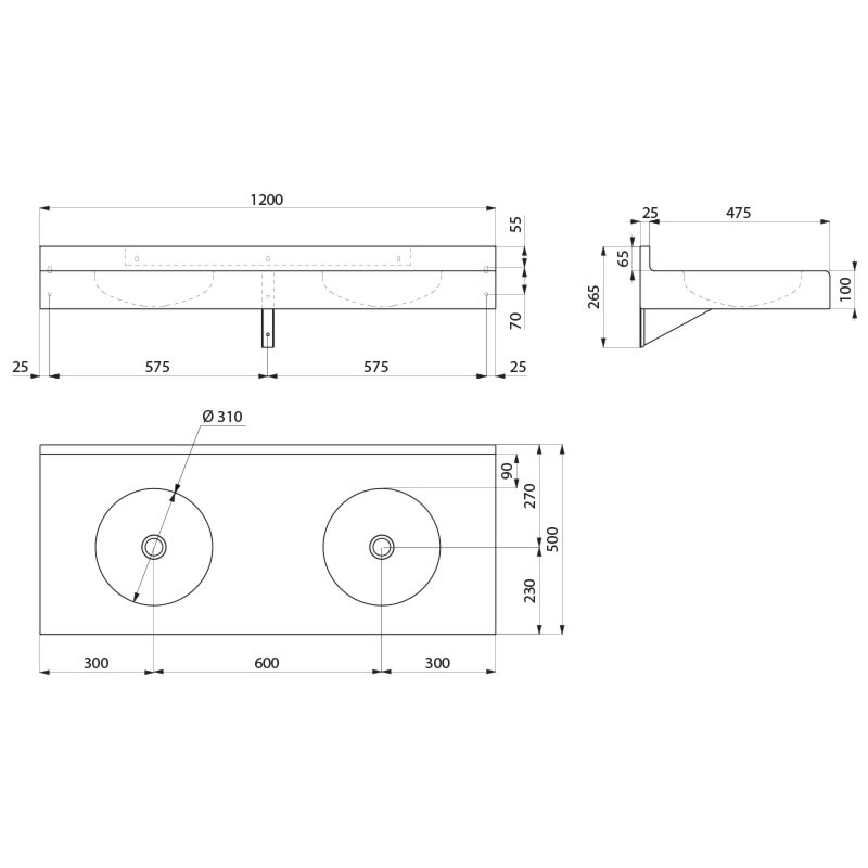 120390 Коллективный умывальник DUPLO RP DELABIE  - Вид №1