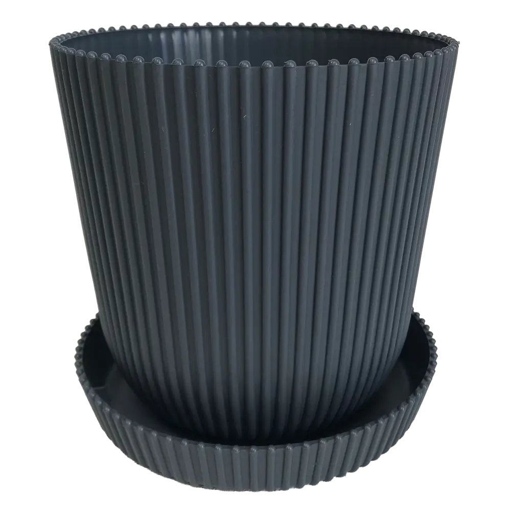 Горшок для цветов Тek.А.Тek 14x14x13.5 см v1.4 л пластик графит ТЕК.А.ТЕК Le Gaufre STLM-2211994