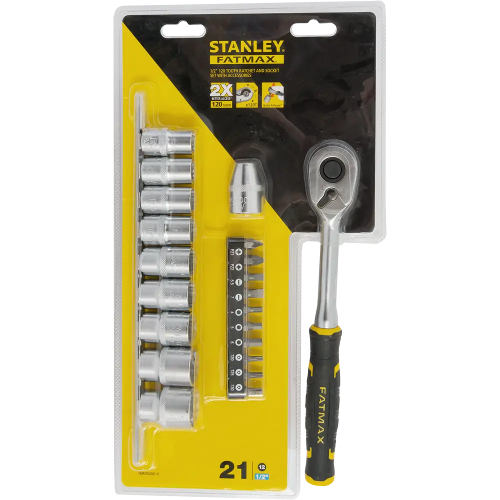 Набор торцевых головок с ключом Stanley Fatmax FMMT82681-0 1/2 дюйма, 21 шт STLM-2096699 - Вид №2