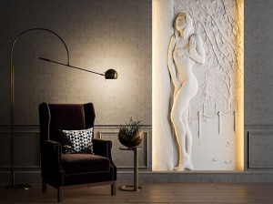 Трехмерная декоративная гипсовая панель