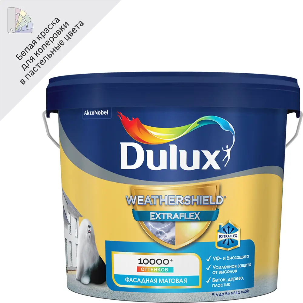 Фасадная краска Dulux Weathershield Extraflex - защита и эластичность 89351908