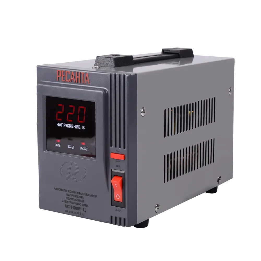 Стабилизатор напряжения Ресанта АСН- 500/1-Ц 0.5 кВт STLM-2109288
