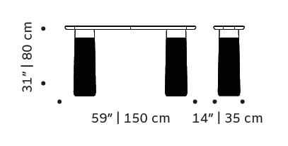 Прямоугольная консоль из травертина Mambo Unlimited Ideas Poppy ARCH-00028659 - Вид №2