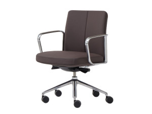 5-спицевое кожаное регулируемое по высоте вращающееся офисное кресло