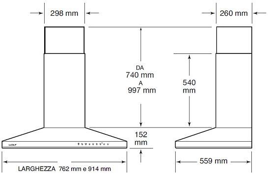 Wolf Настенная вытяжка из нержавеющей стали в современном стиле со встроенной подсветкой Cappe d'aspirazione Icbvw30s  - Вид №2