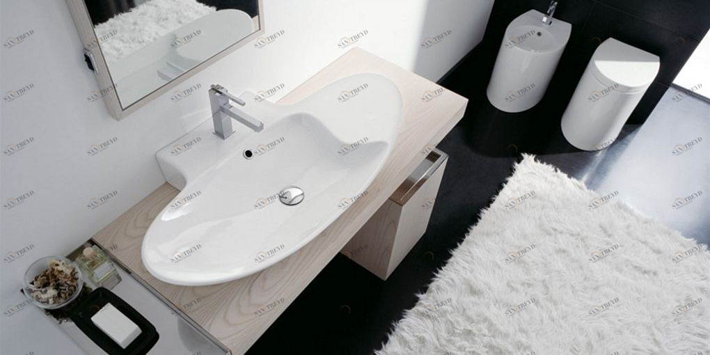 8200 Подвесная раковина настенная овальная Scarabeo Ceramiche  белая 