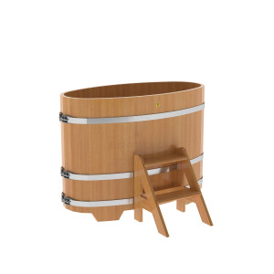 1133 Купель овальная из лиственницы 0,69х1,31х1,0 натуральная премиум Alyarus