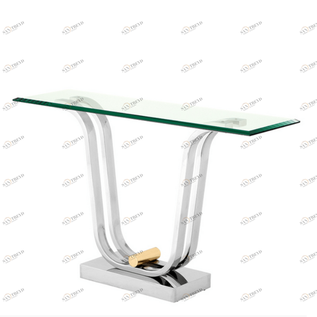 Консоль металлическая со стеклянной столешницей, хром Julien от Eichholtz EICHHOLTZ EICHHOLTZ 060939 Прозрачный;хром 