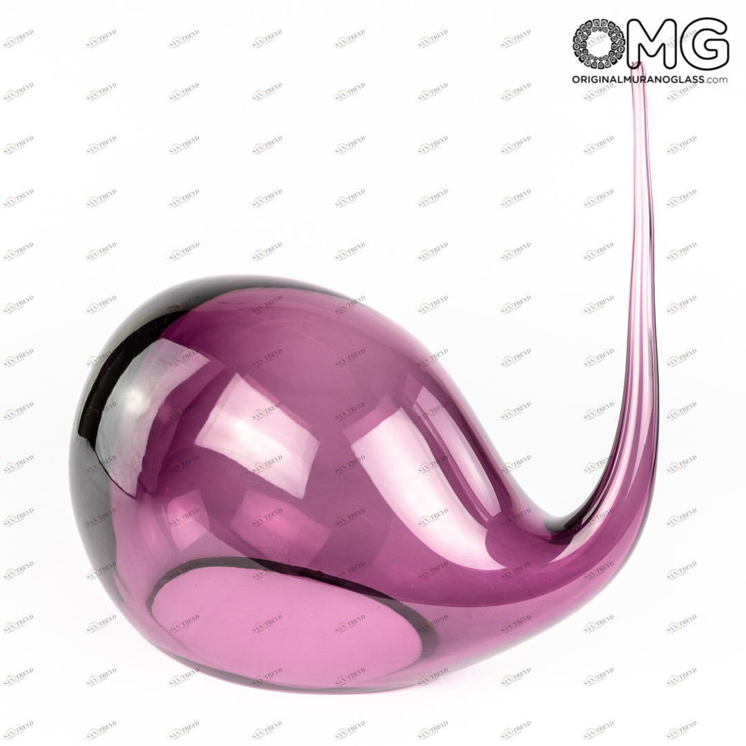 3554 ORIGINALMURANOGLASS Скульптура Сиреневый слон - автор Pino Signoretto - муранское стекло OMG 42 см 