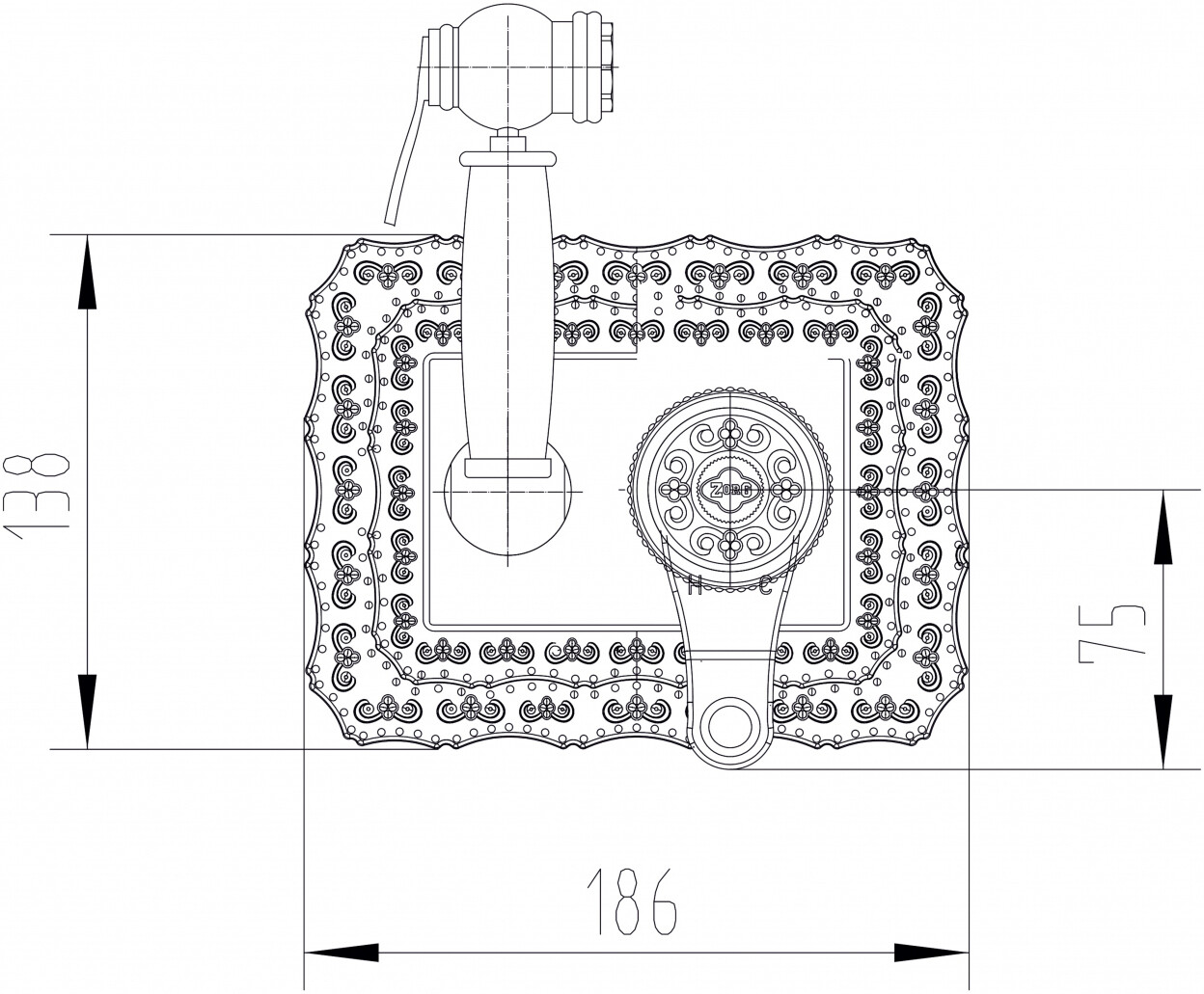 Гигиенический душ ZorG Antic A 116 BD SL с внутренней частью со смесителем, серебро A 116 BD-SL - Вид №1