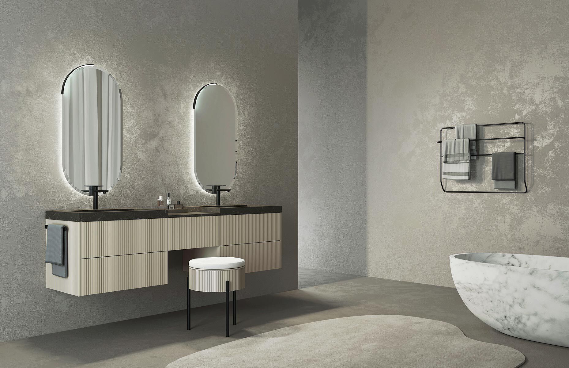 Деревянный подвесной двойной умывальник с ящиками LEGNOBAGNO Re-Stretch ARCH-00035799 - Вид №5