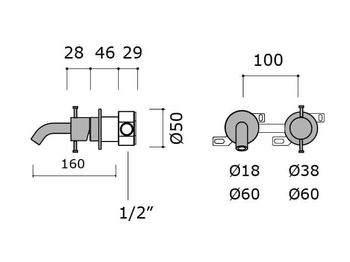Смеситель для раковины из нержавеющей стали MINA мода ARCH-00126722 - Вид №3
