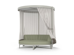 Круглая Садовая кровать из ткани с балдахином