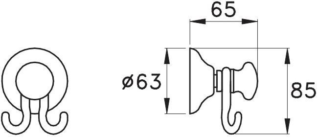 RUBINETTERIE STELLA Крючок для халата Roma sun-id-1365262 - Вид №1