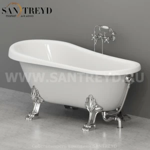 105590 Ванна с ножками и внешней системой слива-перелива 170 см цвет Белая глазурь Kerasan RETRO Италия