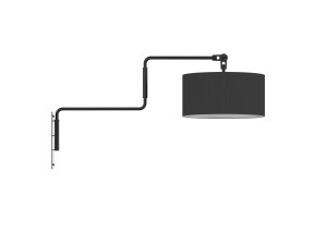 Настенный светильник из стали и ткани с гибкой рукояткой