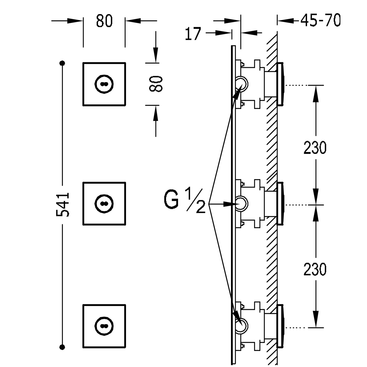 3 скрытых вращающихся гидромассажных форсунки-29951507 TRES Hydromassage - Вид №1