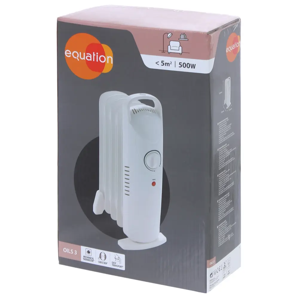 Обогреватель масляный Equation с механическим термостатом, 500 Вт, 5 секций STLM-2185375 - Вид №4
