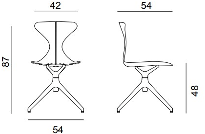 Вращающийся стул на козелке из технополимера и металла  Sl Santreyd  - Вид №5