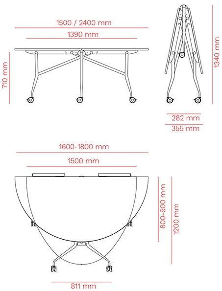 Mara Стол складной круглый на колесиках  286t  - Вид №11