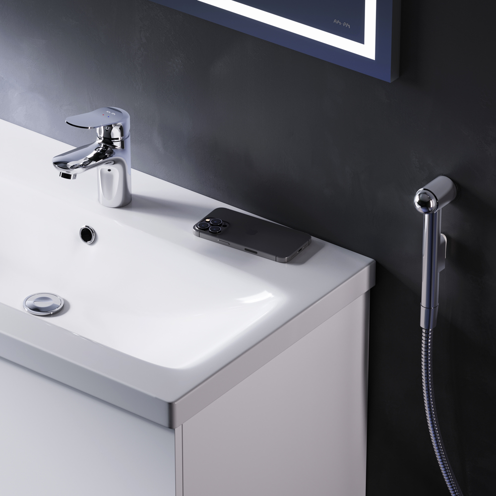 F85C03000 смеситель для умывальника с гиг.душем хром шт AM.PM Sunny