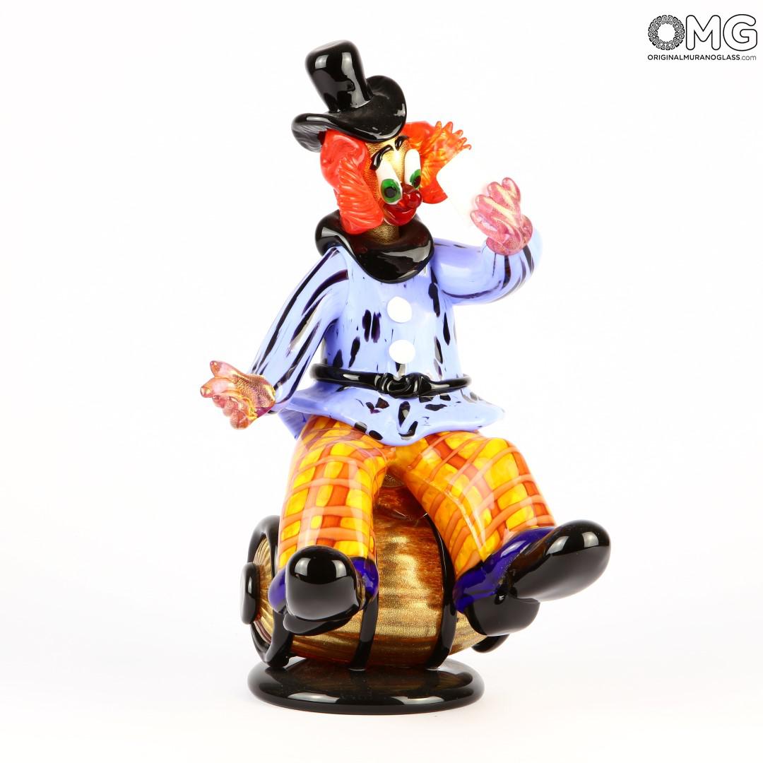 2571 ORIGINALMURANOGLASS Скульптурная композиция Клоуны-игроки в карты - муранское стекло OMG 40 см  - Вид №1