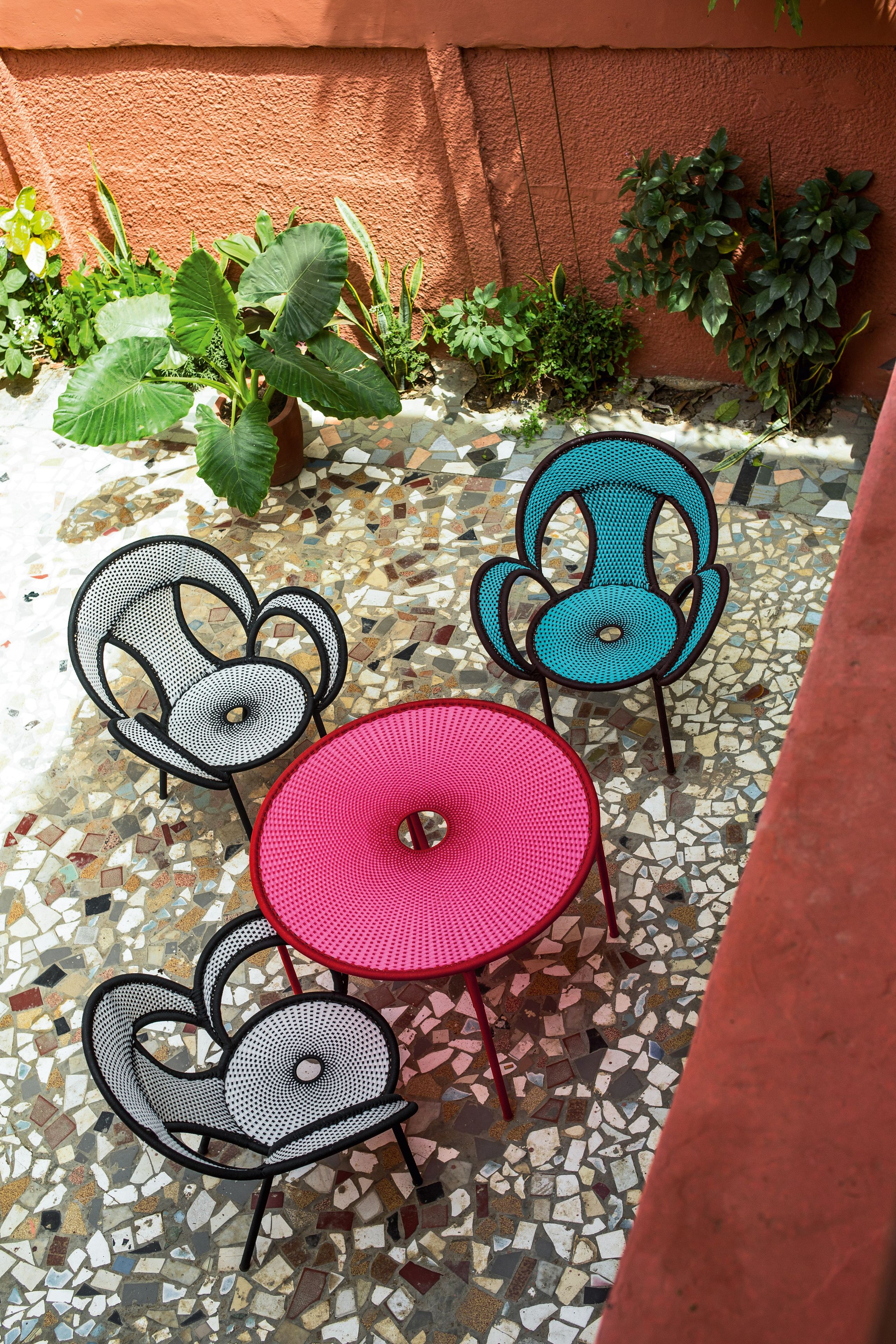 Круглый стол из стали и цветной полиэтиленовой проволоки MOROSO M'afrique ARCH-00051582 - Вид №1