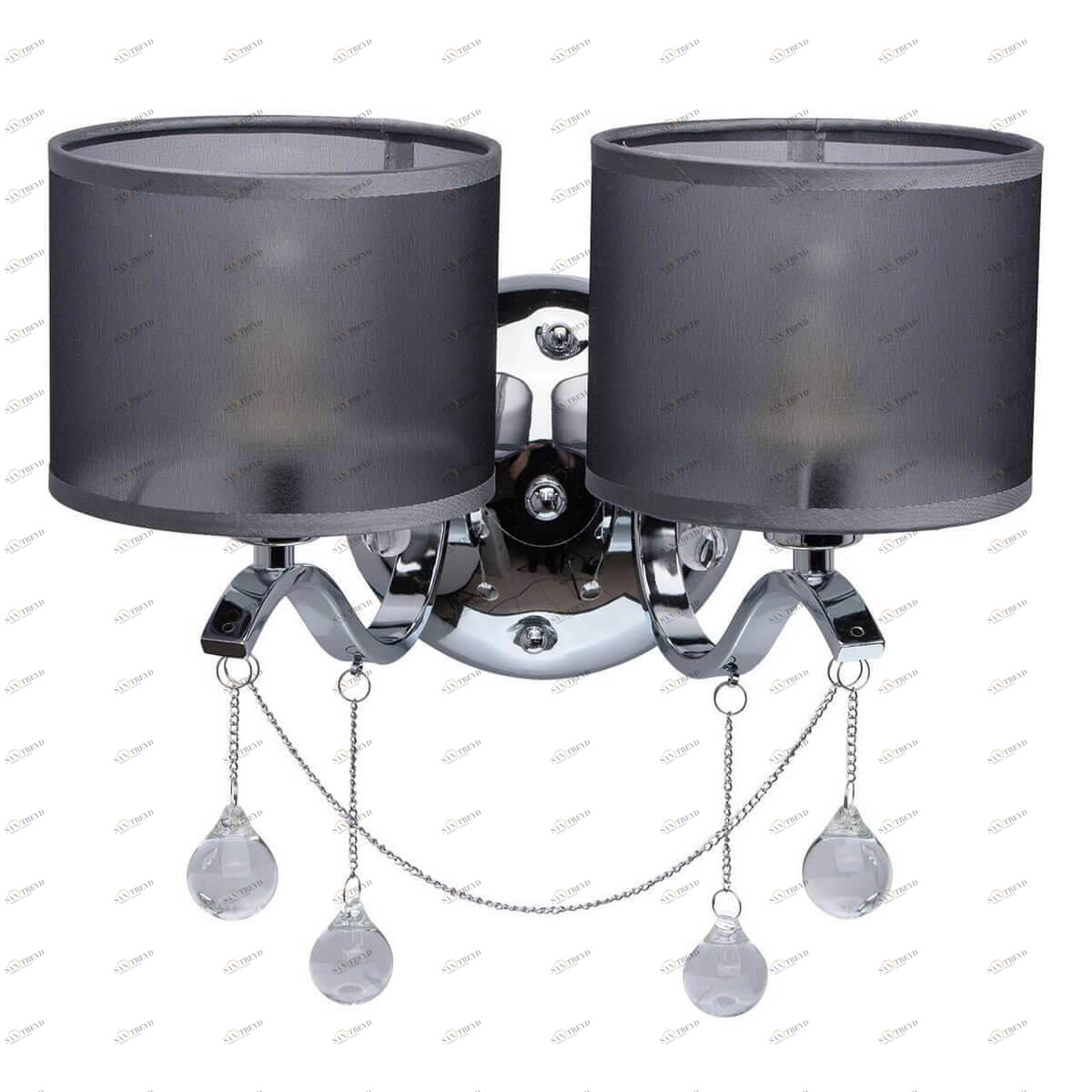 Бра с серыми абажурами серебро "Федерика" 379029302 MW-LIGHT ФЕДЕРИКА 82 00-3931047 Серебро;серый 