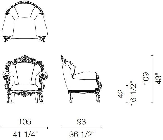 Cappellini Кресло из разноцветной ткани Proust Pr_1 - pr_2 - Вид №3