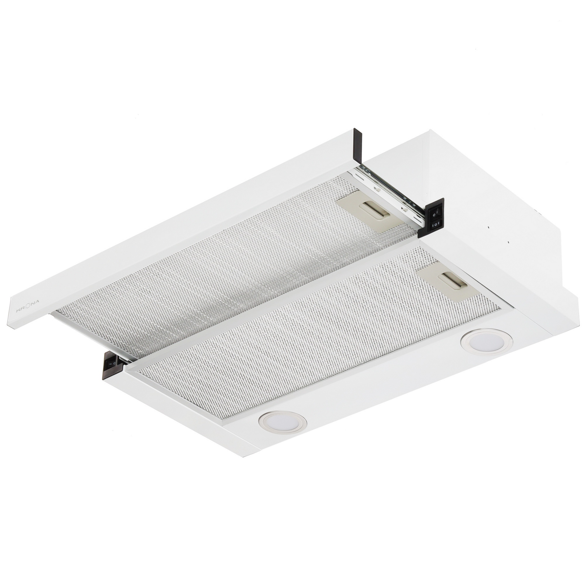 9063334 Вытяжка телескопическая KRONA KAMILLA T 600 2 motors белый/серый STDN-0137781 - Вид №2