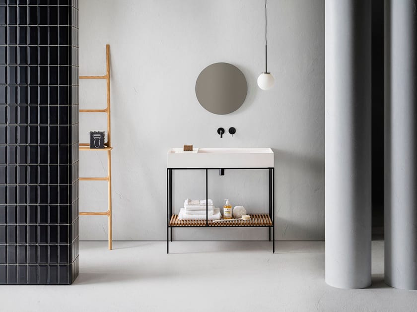 Одноместный консольный умывальник с зеркалом Pirovano Element ARCH-00112555