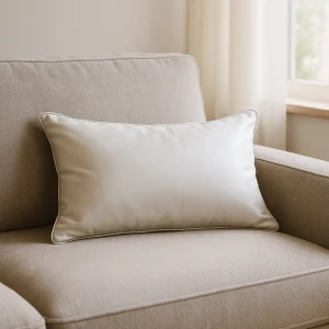 Левадия: декоративная подушка 30×50 см в бежевом бархате 89426329