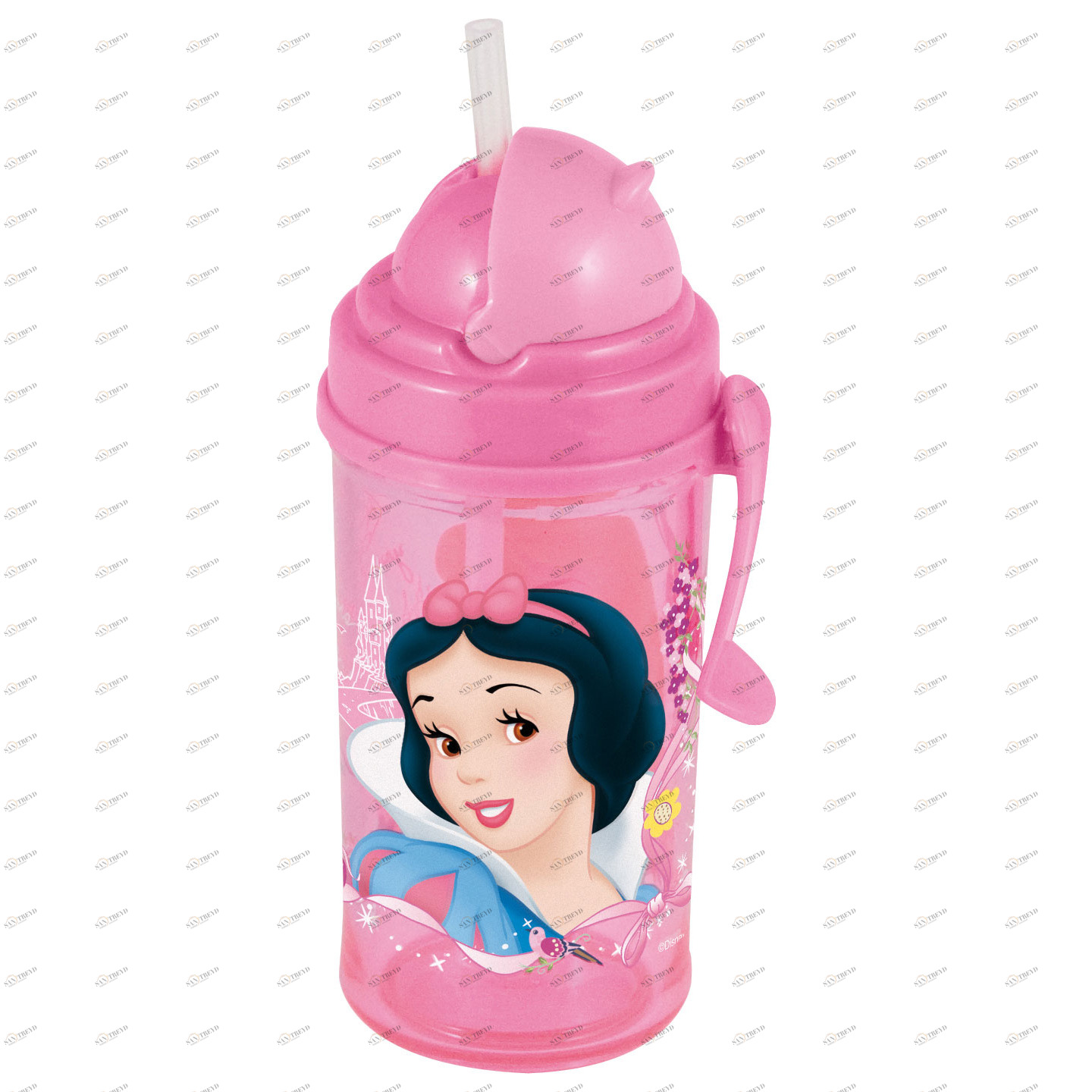 Фляга с соломинкой и держателем №1 "Принцессы", 350 мл ND PLAY ПРИНЦЕССЫ 336054 Розовый Santreyd 