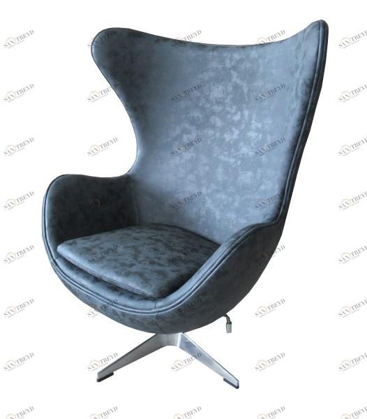 Кресло мягкое с ушами черное матовое с состариванием Egg Chair BRADEX HOME  00-3974051 Черный 