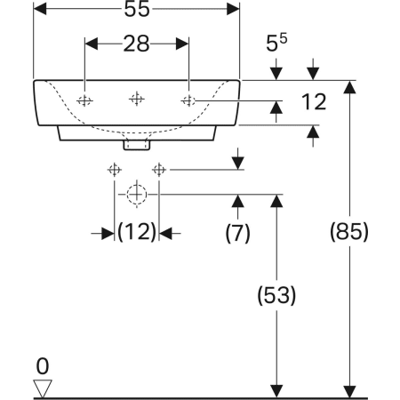 222265000 Раковина Geberit Renova Plan Geberit  - Вид №14