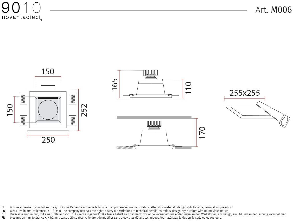 9010 novantadieci Встраиваемый точечный светильник cristaly® led  M006  - Вид №2