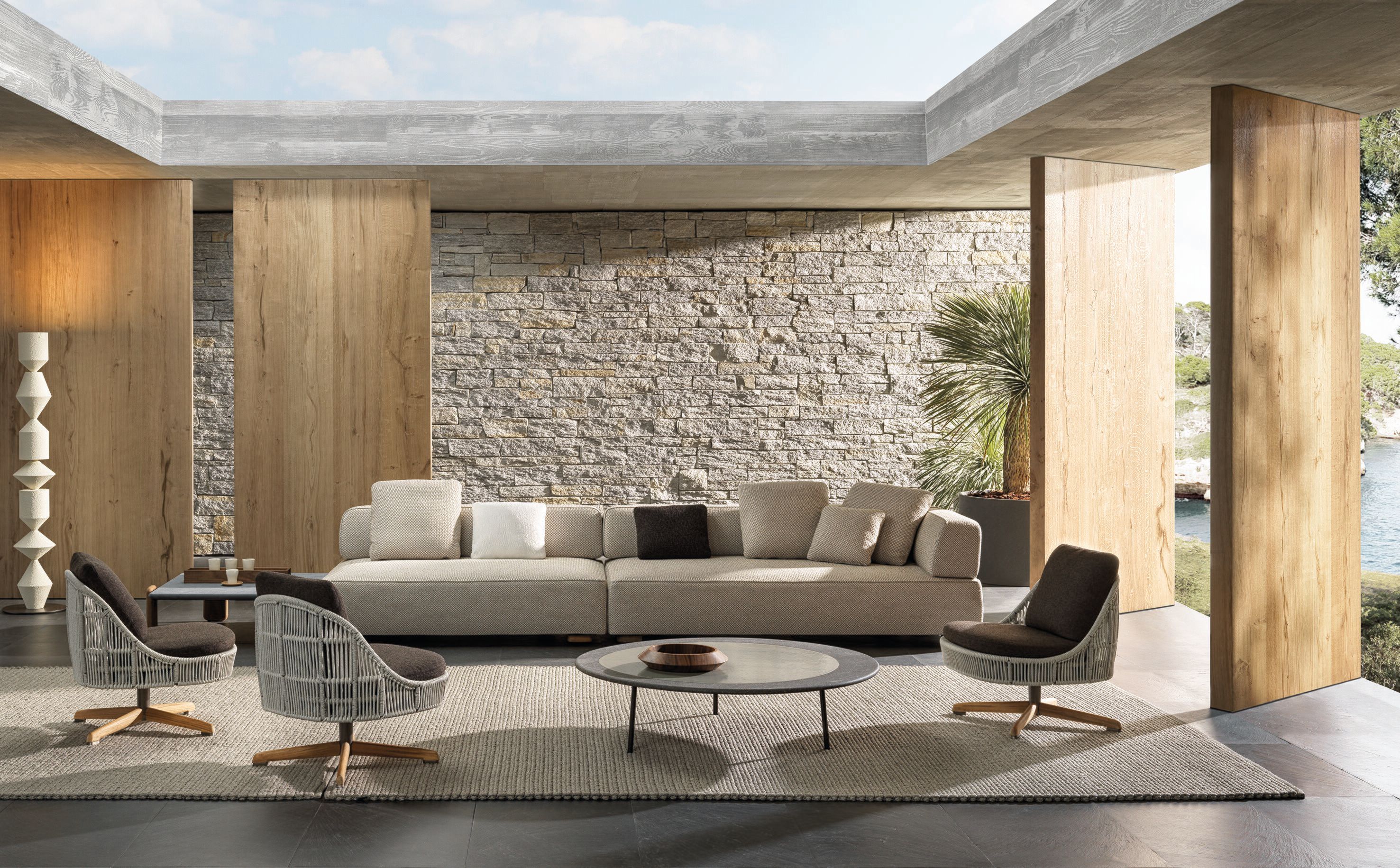 Кресло с мягкой веревкой Minotti SENDAI CORD OUTDOOR ARCH-00065371 - Вид №2