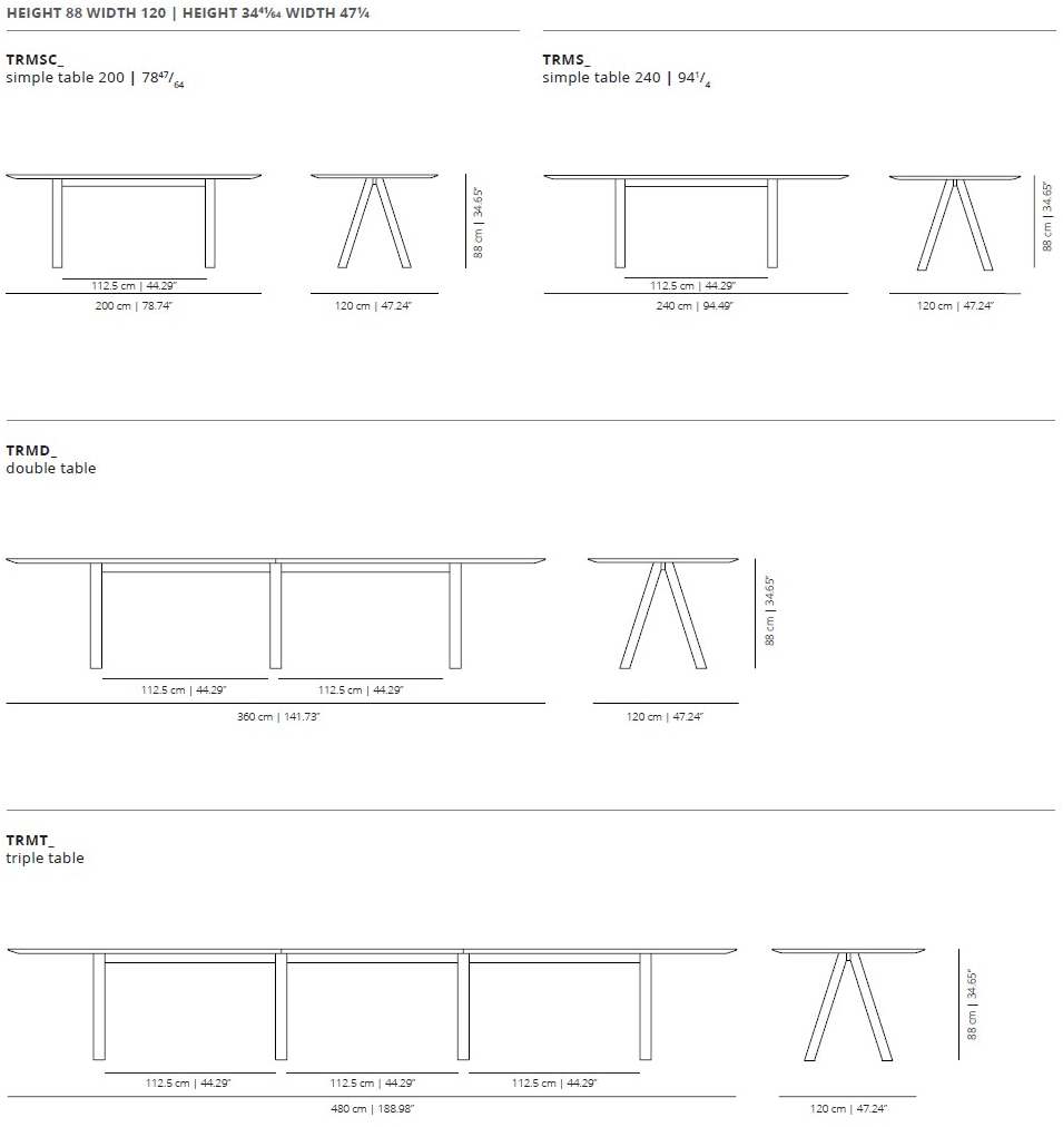 Viccarbe Прямоугольный стол из дуба Trestle sun-id-1436958 - Вид №16