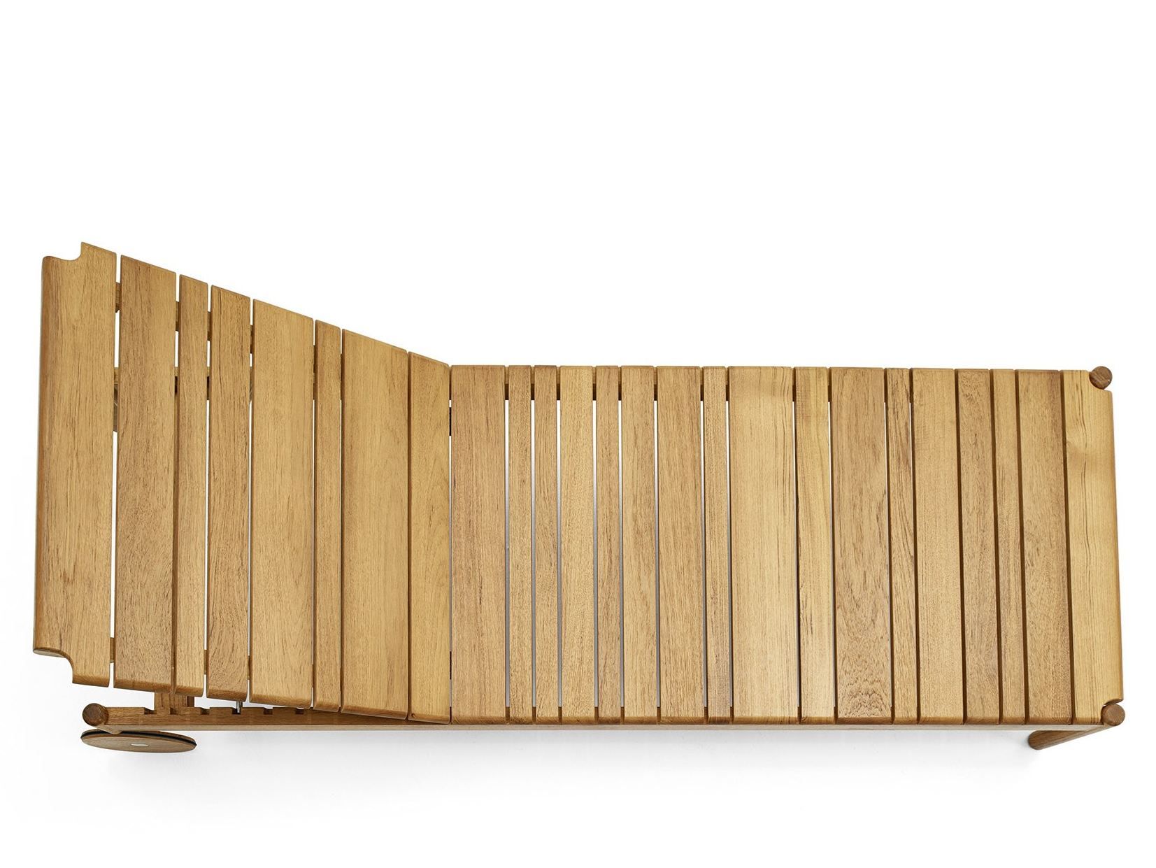 Садовая кровать с откидной спинкой из тикового дерева с колесами Varaschin штрих-код ARCH-00034068 - Вид №6